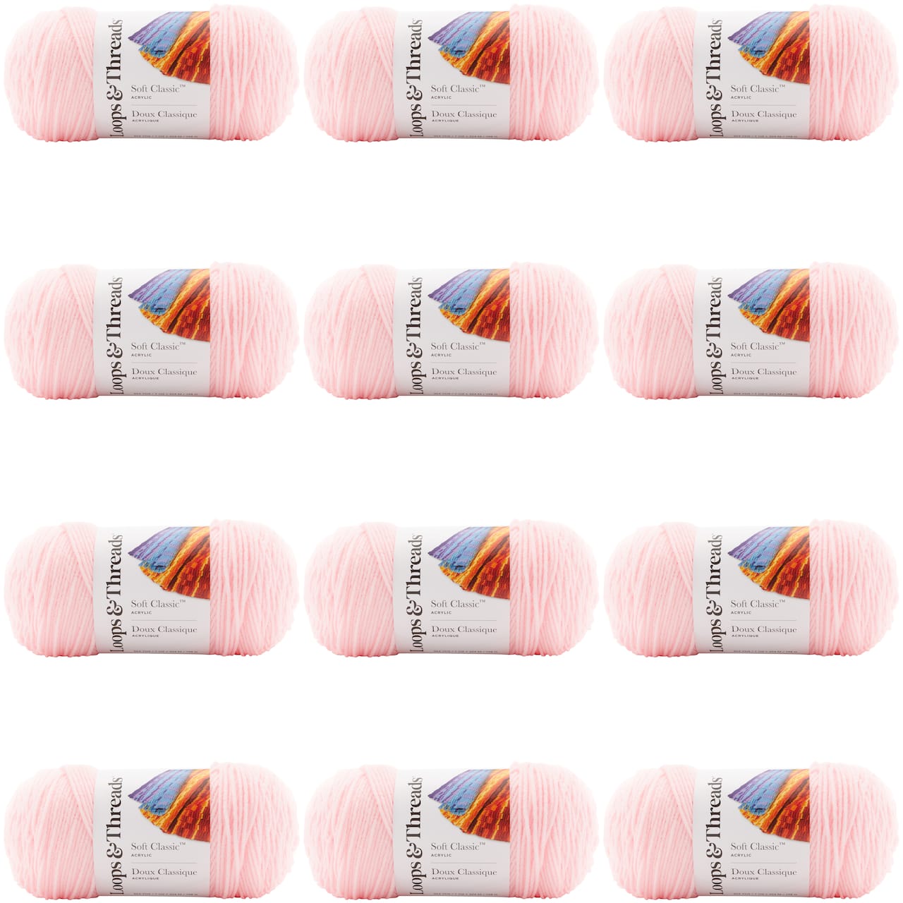 12 Pack: Soft Classic™ Solid Yarn by Loops & Threads®